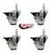Service Caster 3'' Nylon Wheel Swivel 7/8'' Square Stem Caster Set with Brake, 4PK SCC-SQ20S314-NYS-PLB-78-4 - alternate 2